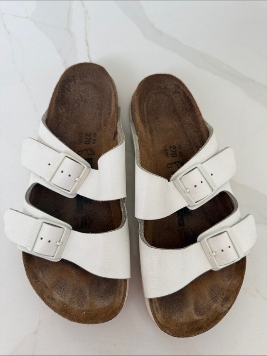 Birkenstock Shoes - Birkenstock Arizona supergrip White leather Sandals 11 42 R